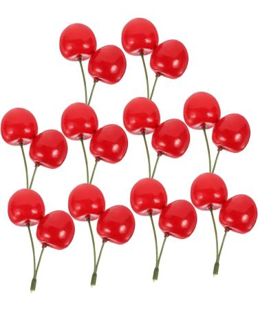 ABOOFAN 20 Pcs Artificial Cherry Artificial Foods Photo Props Fake Cherry Model Display Fruit Models Realistic Fruits Cherry Play Kitchen Fruit Toy Child Plastic Top Hat Kitchen Cabinet - Buy Online on GoSupps.com