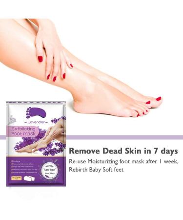 Lavender Foot Peel Mask (5 Pack) - Natural Exfoliating Treatment for Dry Skin, Callus Repair, and Rough Heels - Men and Women - 5 Pairs - Buy Online on GoSupps.com