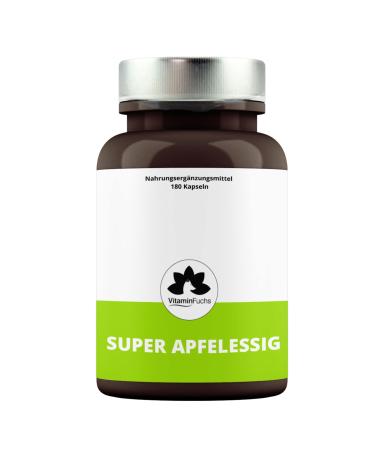 High-dose apple cider vinegar capsules - 1000 mg per day organic apple cider vinegar - 180 vegan apple cider vinegar capsules from VitaminFuchs. - Buy Online on GoSupps.com