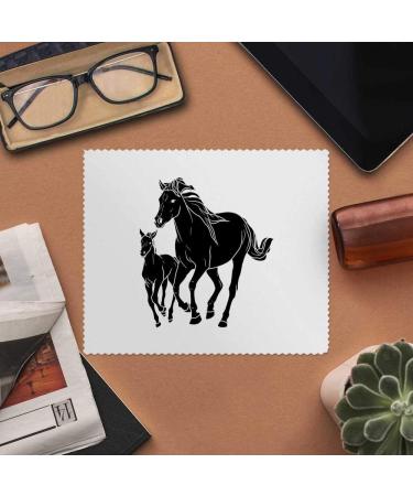Buy Azeeda Microfiber Glasses Cleaning Cloths - Mare and Foal Design (2 Pack) | International Shipping Available - Buy Online on GoSupps.com