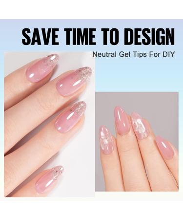 TOMICCA Soft Gel Almond Nail Tips - 180Pcs, Matte Finish, 3-in-1 Base Coat, Pre-Colored Press On Nails - Light Pink Almond - Buy Online on GoSupps.com