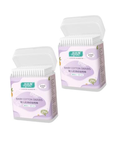 MERRYHAPY 2 Boxes Cotton Swab Double-headed Swabs Ear Cleaning Cotton Sticks Care Ear Swabs Cosmetic Swabs Buds Swabs for Swabs Cotton Swab Ear Cleaning Swab