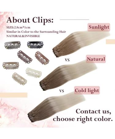 Easyouth Brown to Blonde Balayage Real Hair Clip in Extensions | Human Hair Double Weft 18 Inch 120g | 7Pcs 2-7Pcs Clip #8/60 - Buy Online on GoSupps.com