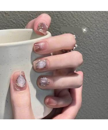 Handmade Wearing Armor French Cat Eye Magic Mirror Pink Elegance Explosive Flash Wearable Nail Art Detachable (Size : Short Color : S) - Buy Online on GoSupps.com