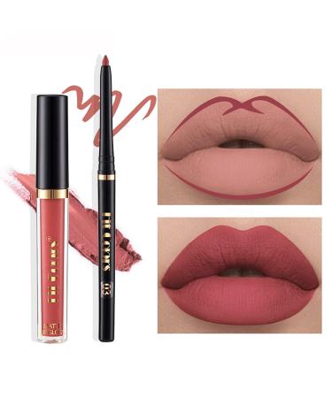 KIMIEYE 6Pcs Lip Liner + Matte Liquid Lipstick Set - Long Lasting, Waterproof, High Pigmented Makeup Gift Set for Women - Buy Online on GoSupps.com