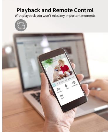 BJS 1080P Baby Monitor with Camera & Audio, Sound/Motion Detection, Night Vision - White (BM-A-1) - Buy Online on GoSupps.com