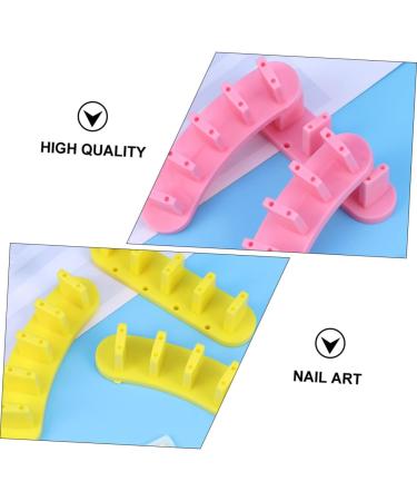 FRCOLOR 2 Boxes Nail Practice Stand Acrylic Nail Art Holder Nail Tip Holder Acrylic Nail Display Stand Training Fingernail Stand Nail Practice Rack Manicure Plastic Nail Frame 12X3cm Assorted Color - Buy Online on GoSupps.com