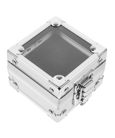 Nail Art Storage Box Drill Organiser Manicure Drill Box Storage Box for Manicure Polisher Nail Drill Organiser Tool Holder Zinc Alloy Grinding 9.00X7.50X6.00CM silver
