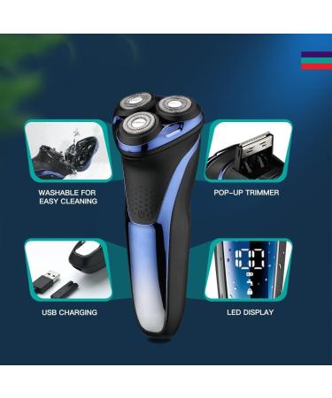 Buy Waterproof Electric Razor for Men | Professional 3D Rotary Shaver & Beard Trimmer - Rechargeable & International Shipping - Buy Online on GoSupps.com