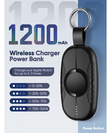 Apple Watch Portable Charger 1200mAh Magnetic Keychain Power Bank for Series 8/UItra/7/6/SE/5/4/3/2 - Buy Online on GoSupps.com
