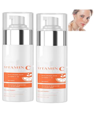 ZHJZGS Vitamin C & Vitamin E Face Serum with Hyaluronic Acid & Retinol - Brightening & Anti-Aging Facial Treatment for Even Complexion Reduce Spots (2PCS)