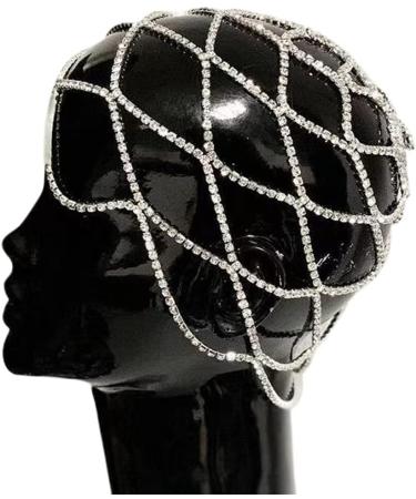 YO-HAPPY Hollow Rhinestone Mesh Headwear | Luxury Crystal Wedding Head Chain & Hair Accessories for Women - Buy Online on GoSupps.com