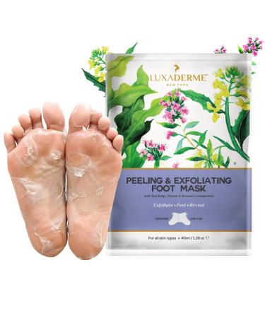 LuxaDerme Peeling and Exfoliating Foot Peel Mask with Sea Kelp  Thyme and Brassica Campestris  40ml (Pack of 1)