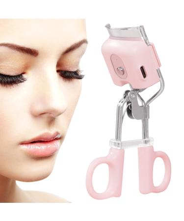 Type C Eyelash Curler Long Lasting Eyelash Warmer Curler 300mah Electric Eyelash Curler Adjustable Temperature Mode Heated Lash Curler for Home Makeup Pink