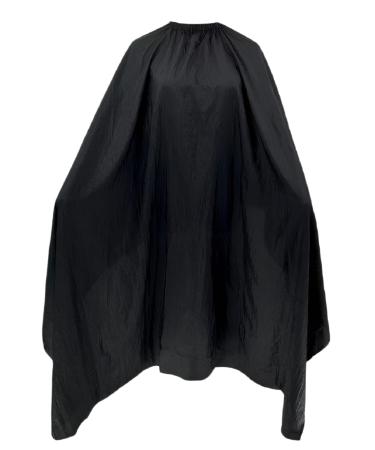 Hair Cutting Cape Black Waterproof Nylon Barber Hair Styling Cape with Elastic Adjustment for Men and Women Adults (57 * 61 INCHE)