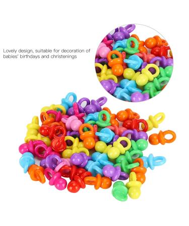 Mini Deco Pacifier Set - 100 Acrylic Pacifiers for Baby Baptism & Birthday Party Decorations | Calming Monochrome Toys - Buy Online on GoSupps.com