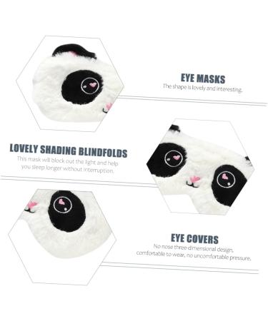 Angoily Plush Silk Eye Mask Set - 2pcs Cartoon Blindfolds for Sleep & Travel Comfortable Satin Eye Cover for Adults - Black & White - Buy Online on GoSupps.com