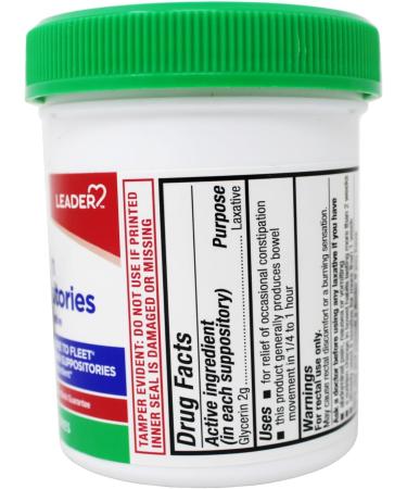 Leader Adult Glycerin 2 mg Laxative Suppositories 25 Count - Buy Online on GoSupps.com