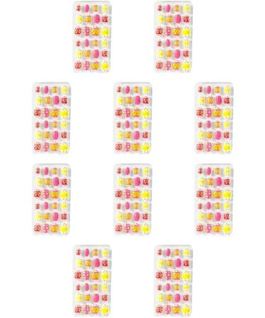 10 Set of 1 Set Fake Nails Medium Length Files Square Style Matte Press on Stick Wraps Art Decals Artificial Manicure Kit - Buy Online on GoSupps.com