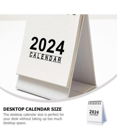 NUOBESTY Mini Desk Calendar 2024 Standing Calendar Small Desktop Calendar Twin-Wire Binding Calendar Daily Schedule Planner for Planning Organizing - Buy Online on GoSupps.com
