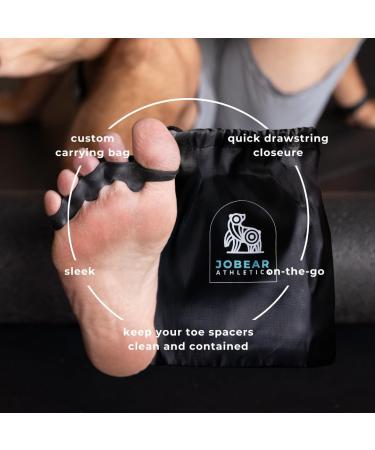 JOBEAR Toe Separators for Men & Women | Bunion Pain Relief & Plantar Fasciitis | Foot Health Spacers with Storage Bag - Correct Toes (Black - Buy Online on GoSupps.com