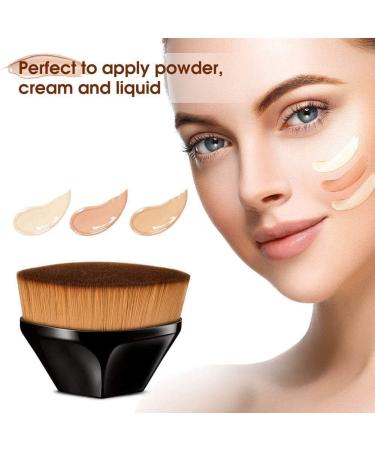 Makeup Brushes Foundation Brushes Foundation Makeup Brush Flat Top Liquid Powder Foundation Brush for Blending Liquid Cream or Flawless Powder (Black) - Buy Online on GoSupps.com