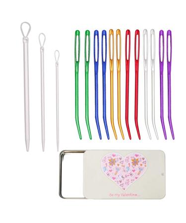 UOOU Yarn Needle, Bent Needle Tapestry Needle Set Wool Needles Large-Eye Blunt Needles Sewing Needles Weave Knitting Needles with Box (Random Color)