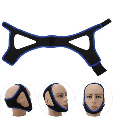 Jopwkuin Breathable Chin Strap - Special Triangular Design for Snoring Prevention (Black Blue Border) - Buy Online on GoSupps.com