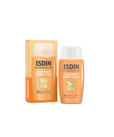 ISDIN Fotoprotector Fusion Water MAGIC Glow (50 ml) | Cr me Solaire Visage Effet Illuminateur GLOW | Peau Plus Lumineuse et Visiblement Plus Ferme SPF 50