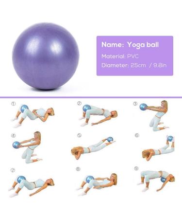 Lixada 5Pcs Yoga Equipment Set with Yoga Ball, Blocks, Stretching Strap for Exercise - Purple - Buy Online on GoSupps.com