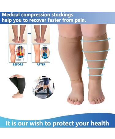 PSOWQ Compression Stockings for Men & Women - 20-30 mmHg Varicose Veins Relief Edema Support Open Toe Design Ideal for Pregnancy & Improved Blood Circulation - Buy Online on GoSupps.com