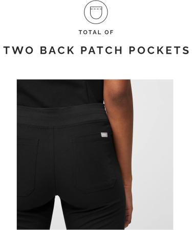 FIGS Livingston Women's Scrub Pants - Yoga Waistband, 2 Pockets, Straight Leg Fit - Black, Regular Medium - Buy Online on GoSupps.com