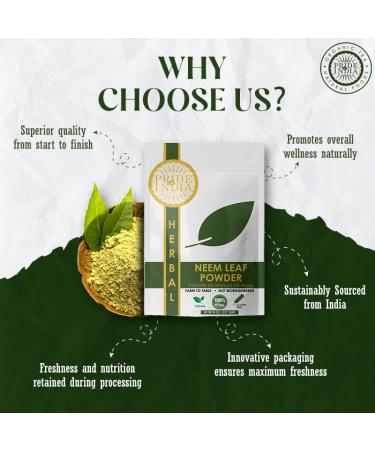 Pride Of India - Natural Neem/Margosa Herb Powder 227 gm Neem(Margosa) Ground 1 Ounce (Pack of 1) - Buy Online on GoSupps.com