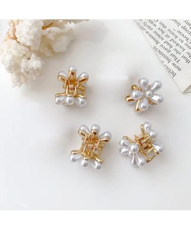 Mini Flower Pearl Hair Claw Clips (12 Pieces) - Decorative Hair Accessories for Women and Girls - Buy Online on GoSupps.com