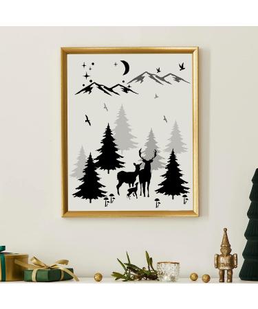 20-Piece Reusable Animal and Plant Stencil Templates - DIY Christmas Stencils for Painting on Wood, Walls, and Home Decor - Forest Style - Buy Online on GoSupps.com