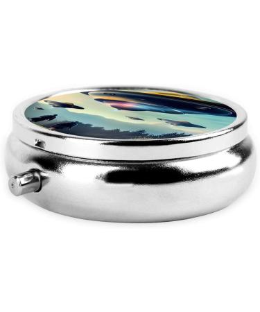 UFO Landing Portable Metal Pill Box | Round 3-Compartment Design | Ideal for Travel & Small Pills - Buy Online on GoSupps.com