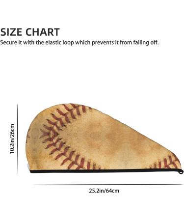 Vintage Baseball Microfiber Hair Towel - Super Absorbent Hair Wrap for Women | Quick Dry Coral Velvet Cap for Long Curly & Thick Hair - Buy Online on GoSupps.com