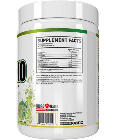 MAN Sports ISO Amino Pure Isolated BCAA Powder 270g - Mountain Mist | Vegetarian 2:1:1 Ratio | Natural Ingredients & No Fillers for Lean Muscle Building - Buy Online on GoSupps.com