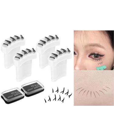 4Pcs False Eyelash Applicator Tool Silicone Lower Lash Stamps Long-lasting Lazy Lower Eyelash Assistant Trendy False Eyelashes Stamp for Beginner DIY Lower Lashes Extensions