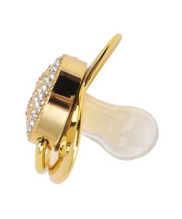 Baby pacifier for 6 to 18 months baby soft silicone -bling -anti -statics -statik -silikon -baby -schnuller -schnuller -Clips newborn pacifier for home (golden)