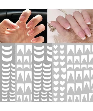 French Nail Stickers for Nail Art  Cute 3D Self-Adhesive Nail Decals DIY Nail Art Supplies for Nail Decorations Designer  Nail Tattoos for Women Girls Kids  Luxury Pegatinas Para U as Nails Designs Accessories(5 Sheets)