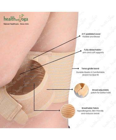HealthAndYoga GuardNHeal Arm Sling Adjustable Shoulder Immobilizer for Rotator Cuff Support Unisex Skin-Friendly Fits 40-44 (Beige - Buy Online on GoSupps.com