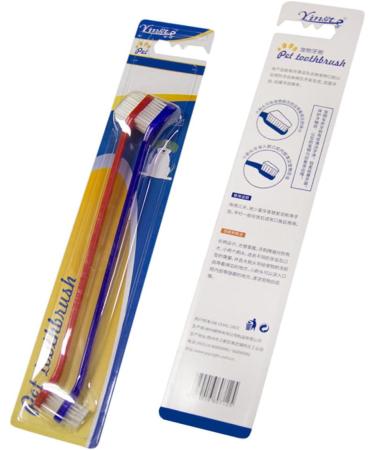 DOITOOL 2pcs Set Nylon Wire Toothbrush Dog Toothbrushes Double Sided Toothbrush Toothpaste Double Head - Buy Online on GoSupps.com