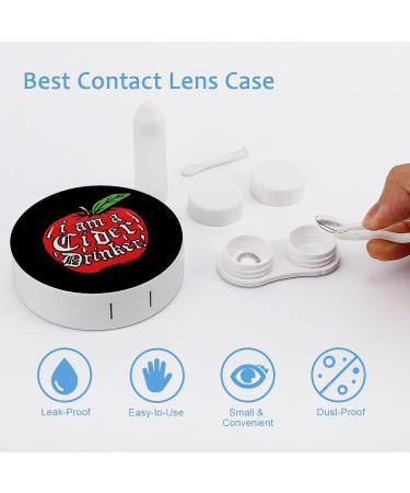 Portable Apple Contact Lens Case with Mirror | I m A Cider Drinker - Travel-Friendly & Stylish - Buy Online on GoSupps.com