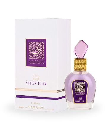Lattafa Thameen Collection Musk Sugar Plum Eau de Parfum Spray for Women 3.4 Ounce Floral