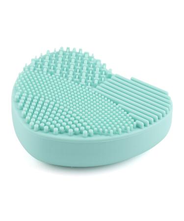 Soft Makeup Brush Cleaner Pad - Silicone Heart-Shape Scrubber | Mint Green - Shop Internationally - Buy Online on GoSupps.com