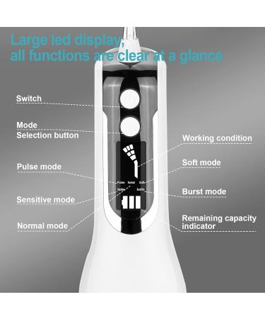 Buy Cordless Water Flosser - IPX7 Portable Oral Irrigator with LED Display 5 Modes & 4 Jet Tips | USB Rechargeable Teeth Cleaner for Home & Travel - Buy Online on GoSupps.com