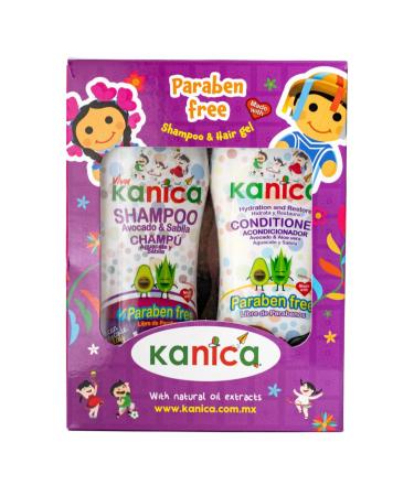KANICA Kit 2 (2 Shampoo Paraben Free with Aloe Vera and Avocado 13.5 fl oz) (2 Conditioner Paraben Free with Aloe Vera and Avocado 13.5 fl oz)