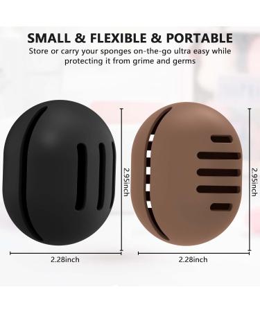 Fauxomor Makeup Sponge Storage - 2-Pack Breathable Silicone Beauty Blender Travel Bag for All Sizes - Sustainable Portable Cosmetic Tool Black & Coffee - Buy Online on GoSupps.com