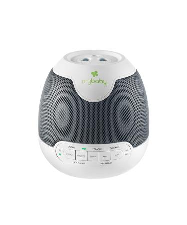 MyBaby, SoundSpa Lullaby - Sounds & Projection, Plays 6 Sounds & Lullabies, Image Projector Featuring Diverse Scenes, Auto-Off Timer Perfect for Naptime, Powered by an AC Adapter, by HoMedics White/Grey